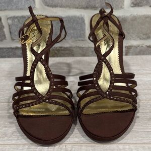 Chic Brown Strappy Heels